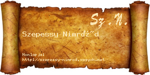 Szepessy Nimród névjegykártya